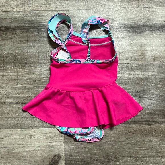 Nabaiji Sleeveless Tank Snap Bottom Swim Suit Onsie Pink Baby Girl Size 0-3 M - Picture 3 of 6